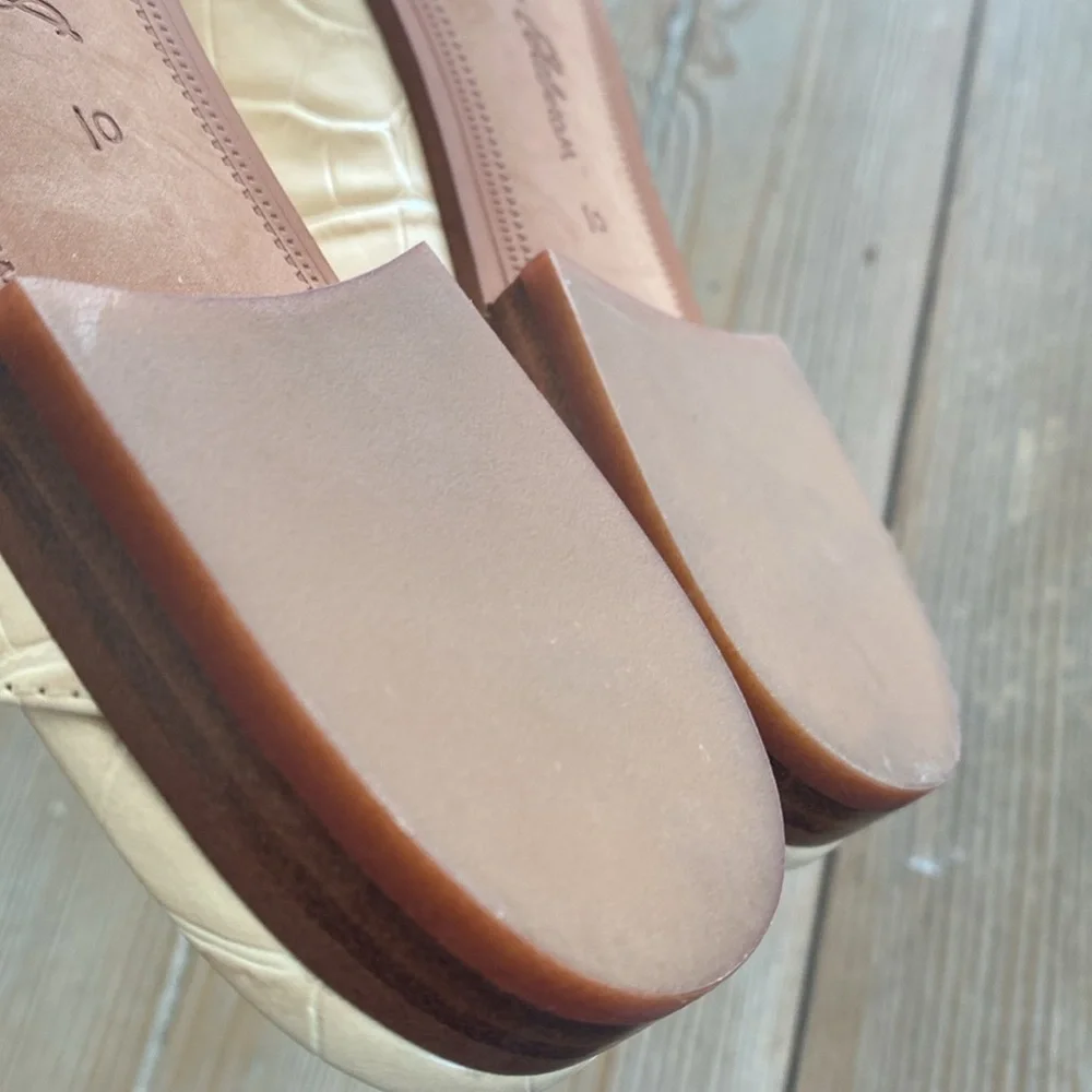 Sam Edelman Linnie Croc-Embossed Leather Bit Mules in Eggshell - Picture 10 of 10